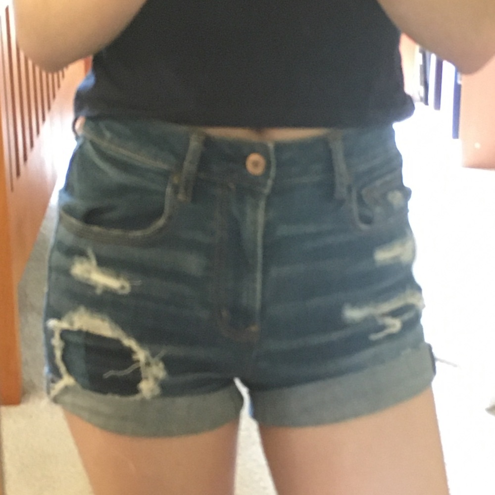ripped denim shorts